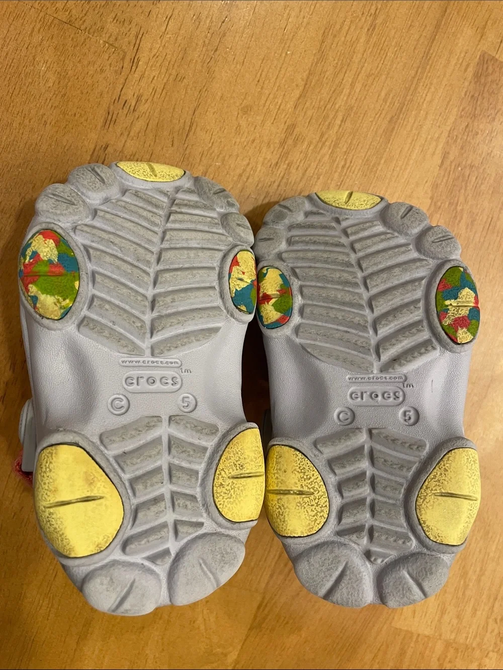 CROCS All Terrain Clogs C5 Grey Toddler Baby Shoes Adjustable Heel Straps